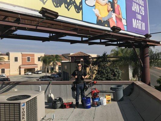 Commercial roof repair for a client in Huntington Beach, CA.