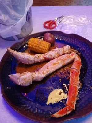 King crab legs. I was told two but received  1 1/2.