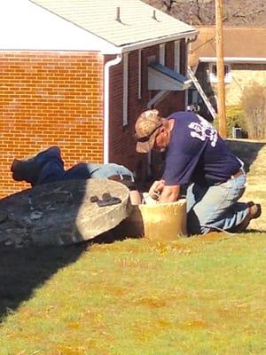 Yes, that man is inside our well!