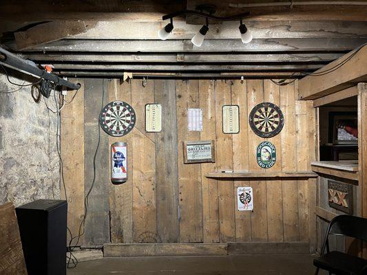 Dart boards to play.