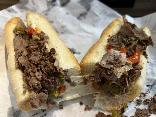 Pepper steak ($12.29) with provolone (+$1.69)