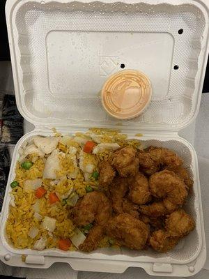 10 PC Fried Shrimp w/CHICKEN FRIED RICE