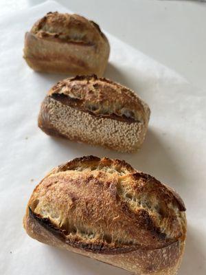 Mini sourdough loaves