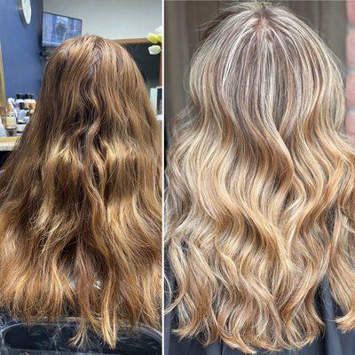 Warm tone balyage