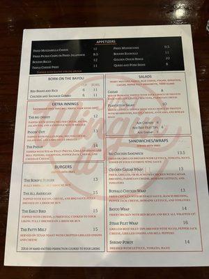 Food menu