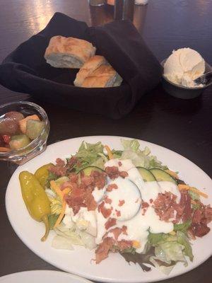 salad and free bread