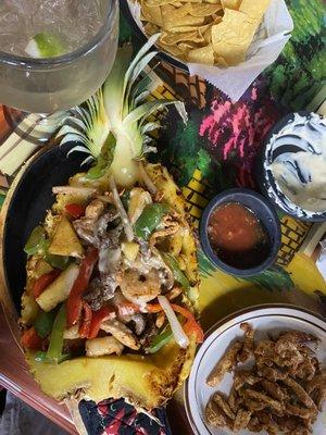 Hawaiian Fajitas in a pineapple!