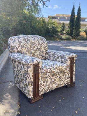 Art Deco vibes with sentimental ties. This chair got a new life with some refinished details!