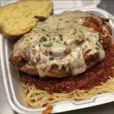 Turkey spaghetti & chicken parmigiana