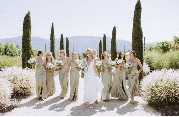 Stunning Bride and Her Maids