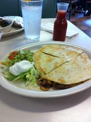 Mushroom quesadilla