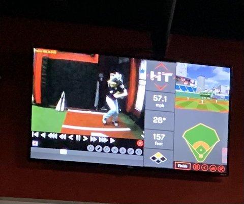 Video, integrated with data and ball flight via hittrax