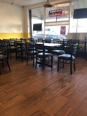 The restaurant area completely empty