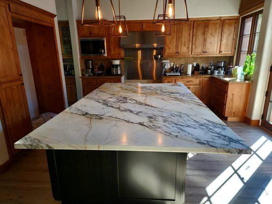 Marble island countertop