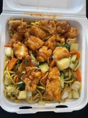 Sweet Chili Chicken with Lo Mein!