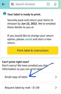 Step 2: Email copy of label
