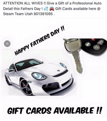 Hi everyone give the gift of an auto detail for Father's Day call us for details !:))