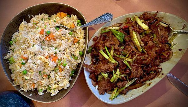 Mongolian Beef and Fried Rice