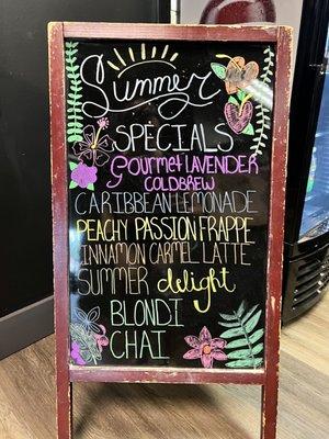 Summer drink menu