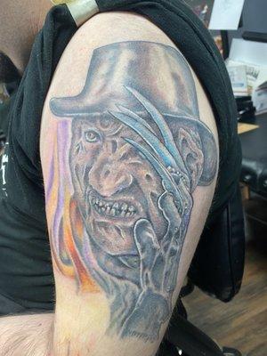 Here we have a one of a kind Freddy Krueger it's cool to have a one-of-a-kind tattoo