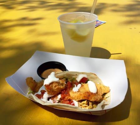 Fish taco from Shuck's and RoRo Lemonade