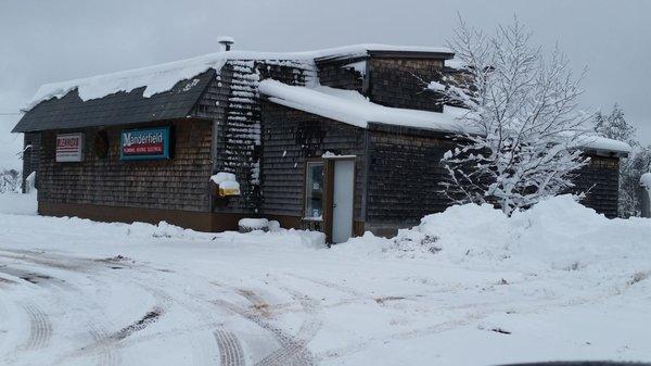 Snowy View of the Shop