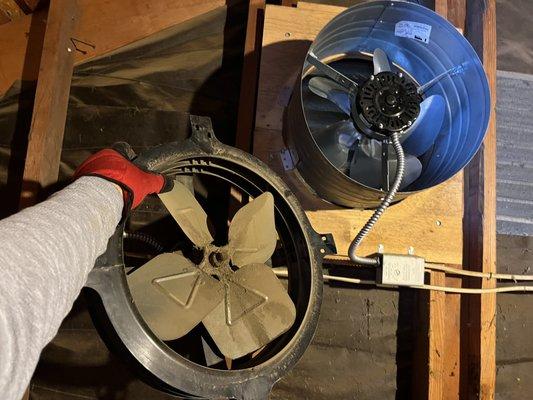 Replacing attic ventilator