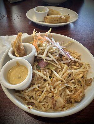 Pad Thai and Veggie Spring Rolls