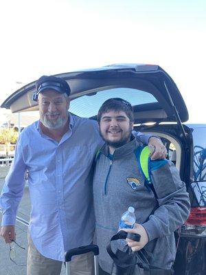 John and my son when we dropped off at the airport for our return home!