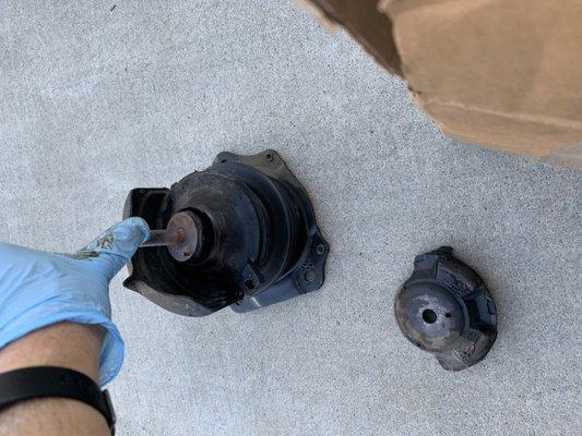 Bad motor mount from a 2001 Honda accord LX 4 cylinder