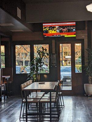 Dining area with television