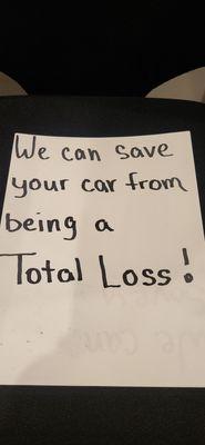 Don't let the insurance company total your car without a Fighting Chance.