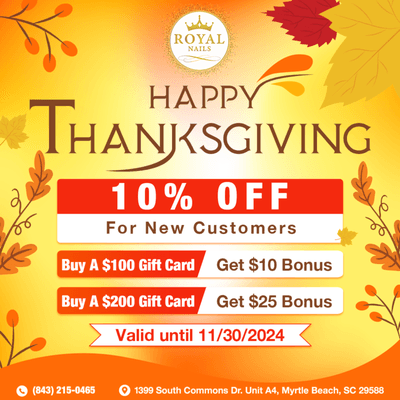 HAPPY THANKSGIVING 

 Enjoy 10% OFF for New Customers

GIFT CARD SPECIAL