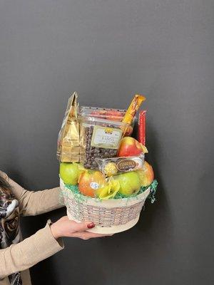 Decadent chocolate and fruit gift basket, available for same-day delivery!