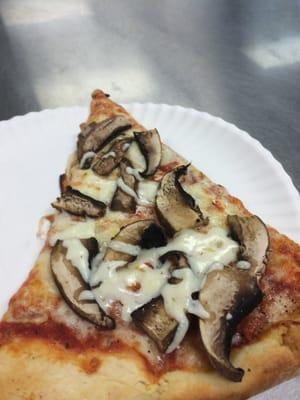 Delicious slice with mushrooms