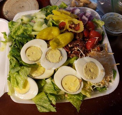 I wanted a vegetarian option for the salad and asked if they could substitute two eggs for a meat. They were happy to oblige.