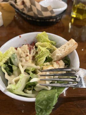 Salad with cheese and tomato