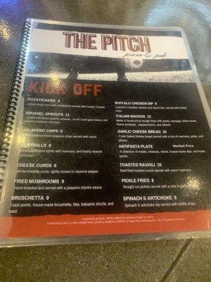 The menu