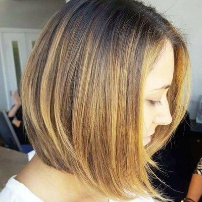 Balayage on bobbed style