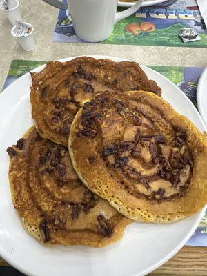 Pumpkin pecan Cinnamon Swirl Pancakes!!