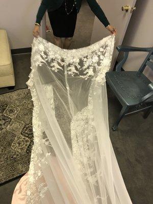 Train on my wedding dress for 10/14