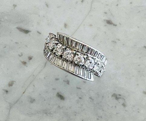 Beautiful 1980's baguette and round diamond band