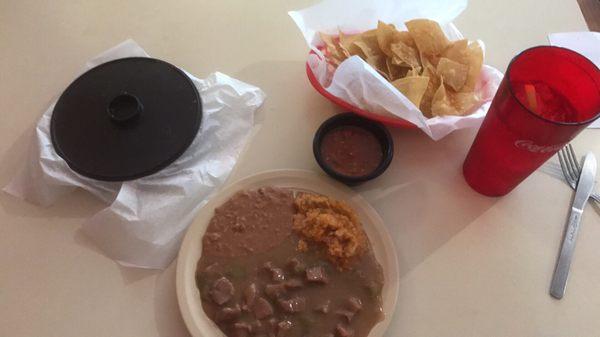 Carne Guisada lunch plate