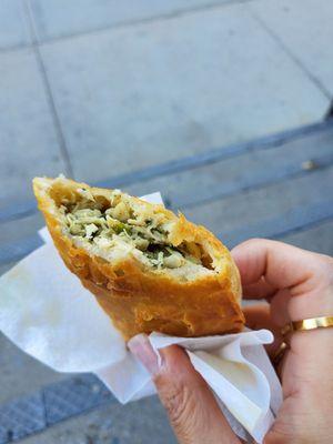 Chicken flour empanada