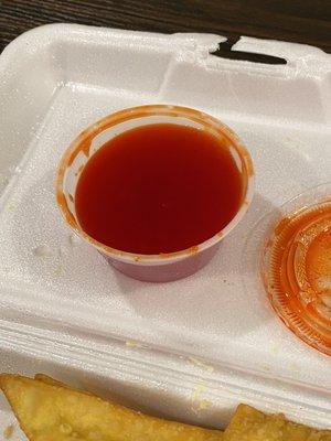 Rangoon dipping sauce. Nice and thick, perfect!