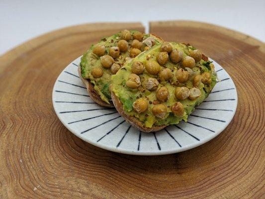 Classic Avocado Toast (Local Sourdough, Avocado, Toasted Chickpeas, Red Pepper Flakes, and Lemon)