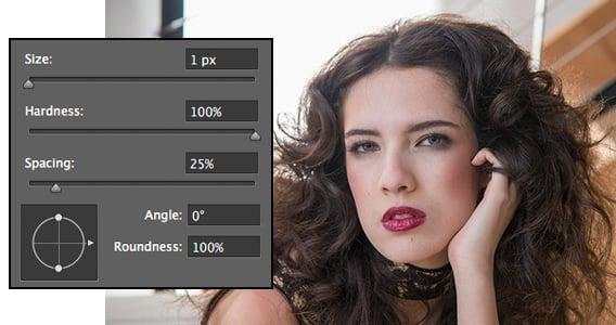 Portrait retouching in Adobe Photoshop.