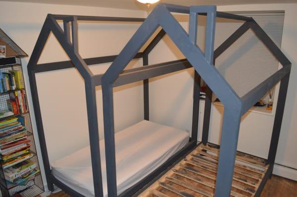 Have twins? They can be neighbors. $350 for each HouseBed. We can paint it any color you choose.