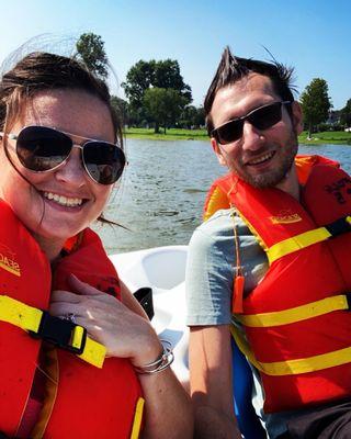 Rented a pedal boat on Lake Q