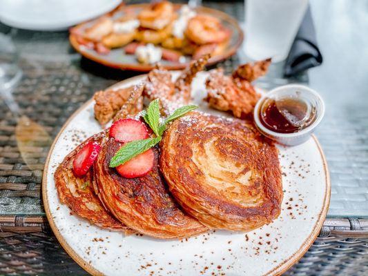 Croissant French Toast with Fried Chicken